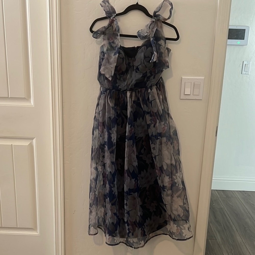 Lulu's Black and White Spaghetti Strap Sundress for Weddings